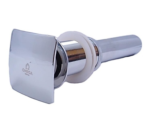[DES-OME-KD-394-1] DESAGUE PARA LAVAMANO METALICO PUSH BUTTON CUADRADO ( CON REBOSE ) REF. KD-394-1 MARCA OMEGA