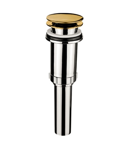 [DES-QM-14.700.5007] DESAGUE PARA LAVAMANOS 2 EN 1 TIPO HONGO QM SERIE DELTA COLOR DORADO GOLD MARCA QUALITY METAL