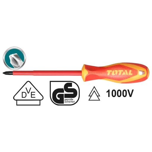 [DES-TOT-THTISPH2100] DESTORNILLADOR DE ESTRIA 100 MM AISLADO 1000 V REF. THTISPH2100 MARCA TOTAL TOOLS