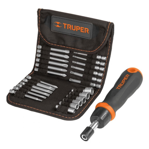 [DES-TRU-18219] DESTORNILLADOR DE PUNTAS INTERCAMBIABLES TIPO RATCHET DE 24 PZAS MOD. JDM-26 REF. 18219 MARCA TRUPER