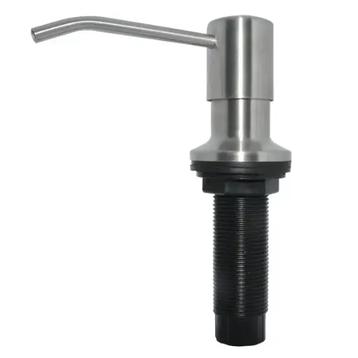 [DIS-BAR-GRI.01.01] DISPENSADOR MANUAL PLASTICO DE JABON LIQUIDO CON ACERO INOX. CEPILLADO REF. GRI.01.01 MARCA BARI