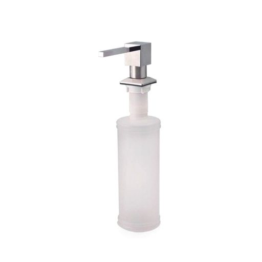 [DIS-BM-205] DISPENSADOR MANUAL DE JABON LIQUIDO ACERO INOX. CUADRADO ENVASE PVC CROMO REF. BM-205 MARCA BM