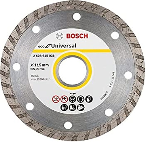 [DIS-BOS-2608615036] DISCO DE CORTE DIAMANTADO TURBO 4 1/2" X 7/8" 115X22MM REF.2608615036 / 875101 / 857130 MARCA BOSCH