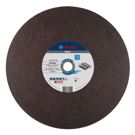 [DIS-BOS-601238] DISCO DE CORTE TRONZADORA P/ METAL DE 14" X 1/8" X 1" REF. 2608602759 / 601429/ 875835 MARCA BOSCH