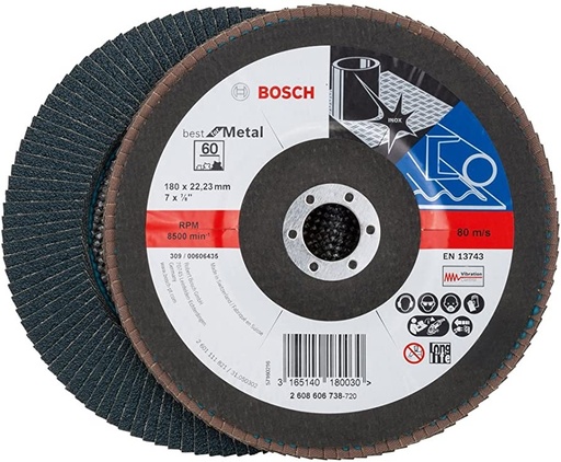 [DIS-BOS-606738] DISCO FLAP 7" X 7/8" GRANO 60 REF. 606738 / 180030 MARCA BOSCH