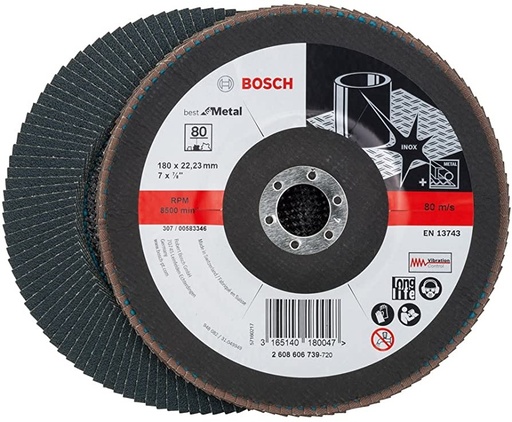 [DIS-BOS-606739] DISCO FLAP 7" X 7/8" GRANO 80 REF. 606739 / 180047 / 879275 MARCA BOSCH