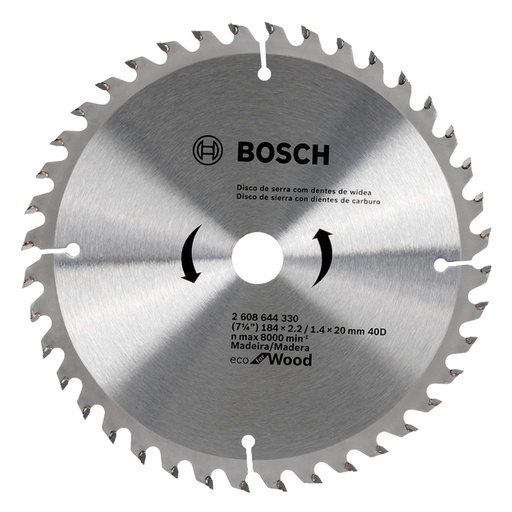 [DIS-BOS-876276] DISCO PARA SIERRA OPTILINE WOOD ECO 7.1/4 X 5/8" X 2.20 MM 40T ( MADERA ) REF. 2608644330 / 880589 MARCA BOSCH