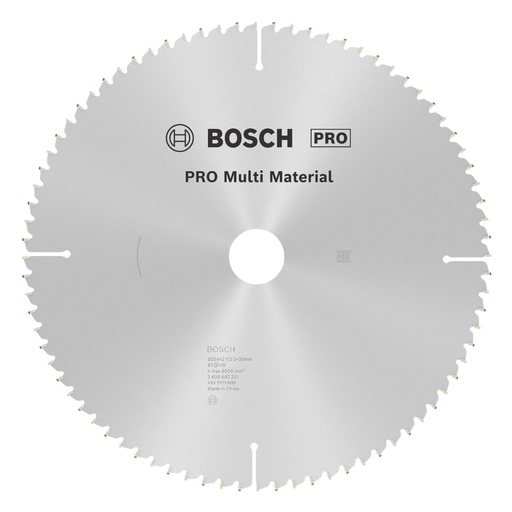 [DIS-BOSC-876111] DISCO MULTI-MATERIAL 10" X 1" X 2.7MM 80T REF. 2608642201 / 602082 MARCA BOSCH