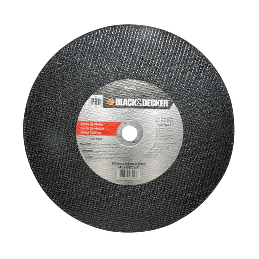 [DIS-BYD-BDA0419] DISCO DE CORTE TRONZADORA P/ METAL 14" X 3/32" X 1" REF. BDA0419 MARCA BLACK&DECKER