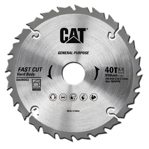 [DIS-CAT-DA08002] DISCO DE SIERRA CIRCULAR 7 1/4" 40 DIENTES REF. DA08002 MARCA CAT