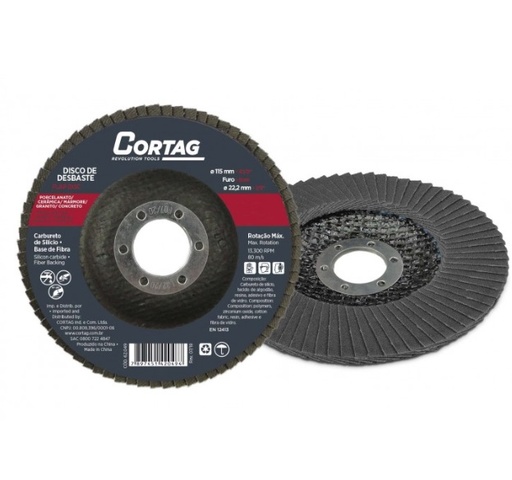 [DIS-COR-62049] DISCO FLAP 4.1/2" GRANO 80 CS-BF REF. 62049 MARCA CORTAG RT