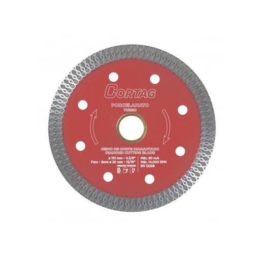 [DIS-COR-62135] DISCO DE DIAMANTE CORTE TURBO BEST QUALITY 5" 125X22,2 MM P/CERAMICA-PORC. REF. 62135 / 421354 CORTAG RT