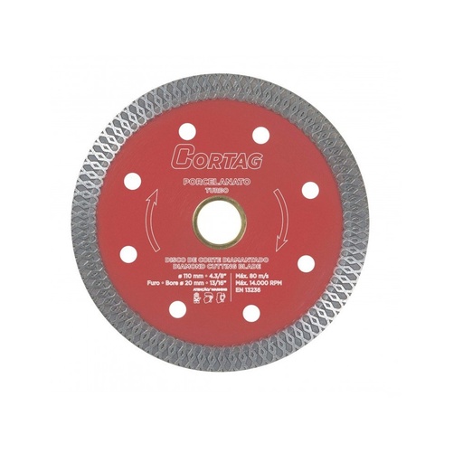[DIS-COR-62143] DISCO DE DIAMANTE CORTE TURBO BEST QUALITY 8" 200X22,4 MM P/CERAMICA-PORC. REF. 421439 CORTAG RT