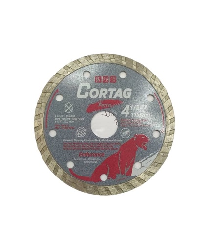[DIS-COR-62213] DISCO DE DIAMANTE CORTE TURBO PIEDRA ENDURECIDA 10" X 7/8" REF. 62213 / 422139 MARCA CORTAG RT