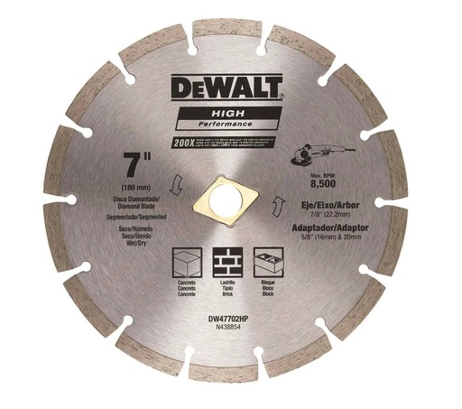 [DIS-DEW-47702HP] DISCO DE DIAMANTE CORTE SEGMENTADO 7" REF. DW47702HP MARCA DEWALT