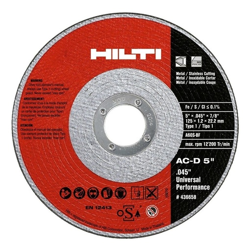 [DIS-HIL-3551027] DISCO DE DESBASTE DE 4 1/2" X 5/16X 7/8" REF. 3551027 MARCA HILTI