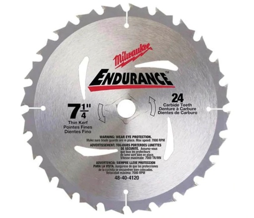 [DIS-MIL-48-40-4120] DISCO PARA SIERRA CIRCULAR 7-1/4" - 24 DIENTES REF. 48-40-4120 MARCA MILWAUKEE