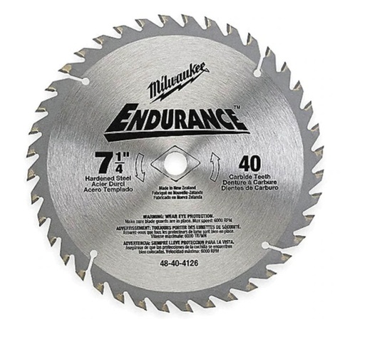 [DIS-MIL-48-40-4126] DISCO PARA SIERRA CIRCULAR 7-1/4" - 40 DIENTES REF. 48-40-4126 MARCA MILWAUKEE
