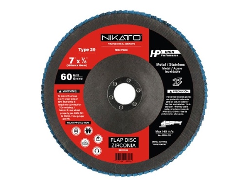 [DIS-NIK-NIK-17608] DISCO FLAP 7" X 7/8" G60 T29 REF. NIK-17608 MARCA NIKATTO