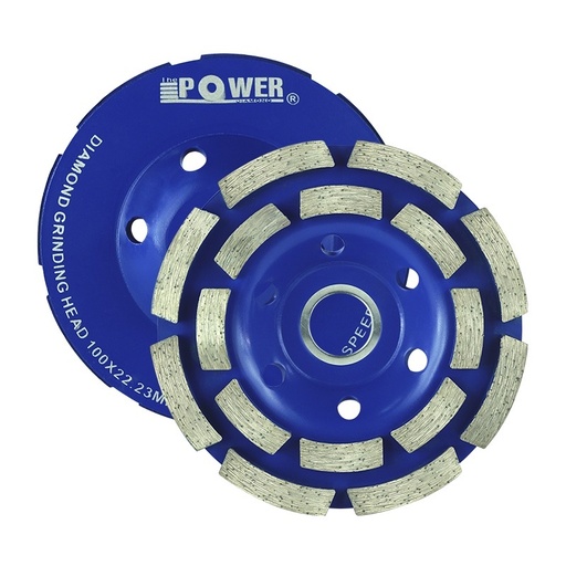 [DIS-POW-001] DISCO DE DESBASTE DIAMANTADO / MOLA 4" DOBLE CORONA 8 SEGMENTOS GR. 30 REF. 001 MARCA POWER