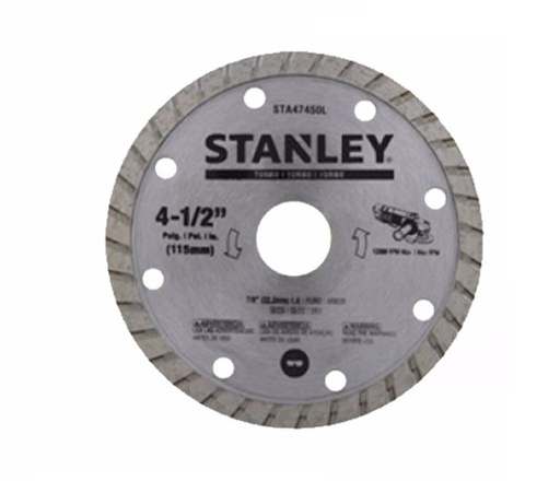 [DIS-STA-47450L] DISCO DE DIAMANTE CORTE RANURADO 4 1/2" TURBO MARMOL / BLOQUE REF.STA47450L / DIS-761 MARCA STANLEY