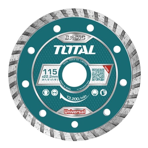 [DIS-TOT-TAC2131803] DISCO DE DIAMANTE C/ HUMEDO TURBO 7" X 7/8" (180 MM X 22.2 MM ) REF.TAC2131803 MARCA TOTAL TOOLS