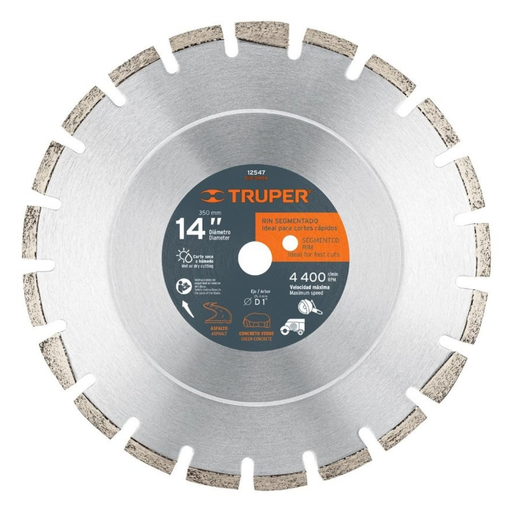 [DIS-TRU-12547] DISCO DIAMANTADO SEGMENTADO DE 14" PARA CONCRETO MOD. DDT-833D REF. 12547 MARCA TRUPER