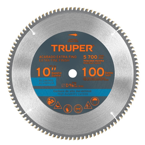 [DIS-TRU-18313] DISCO DE SIERRA CIRCULAR P/ALUMINIO 10" X 5/8" 100 DIENTES MOD.ST10100A REF. 18313 MARCA TRUPER
