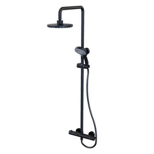 [DUC-NOV-NVGRI9823] BARRA DE DUCHA TERMOSTATICA 1,29 MTS SERIE SENSO GRI NOIR / NEGRO ACERO INOX REF. NVGRI9823 NOVA