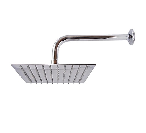 [DUC-OME-BD-HLFL10] DUCHA CUADRADA ULTRA DELGADA 10" ACERO INOXIDABLE SATINADA C/TUBO 40 CM REF. BD-HLFL10 MARCA OMEGA