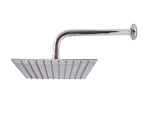 [DUC-OME-CD-HLFL12] DUCHA CUADRADA ULTRA DELGADA 12" ACERO INOXIDABLE C/TUBO 45 CM REF. CD-HLFL12 MARCA OMEGA