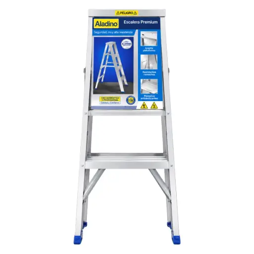 [ESC-ALA-C003] ESCALERA TIPO TIJERA ALUMINIO PREMIUN 3 TRAMOS 90 CM X 40 CM CAP. 200 KG REF. C003 MARCA ALADINO