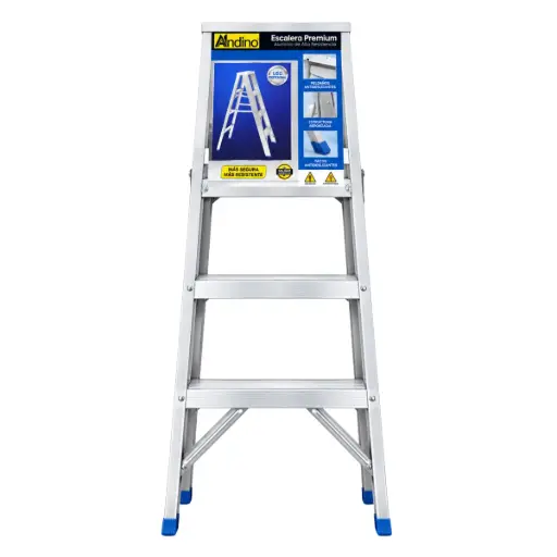 [ESC-ALA-C004] ESCALERA TIPO TIJERA ALUMINIO PREMIUM 4 TRAMOS 120 CM X 45 CM CAP. 200 KG REF. C004 MARCA ALADINO
