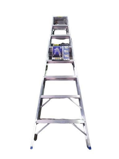 [ESC-ALA-C008] ESCALERA TIPO TIJERA ALUMINIO PREMIUM 8 TRAMOS 240 CM X 30 CM CAP. 200 KG REF. C008 MARCA ALADINO