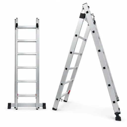 [ESC-ALA-EXD16] ESCALERA DE ALUMINIO IND. EXTENSIBLE DOBLE 2 X 8 TRAMOS REF. EXD16 MARCA ALADINO