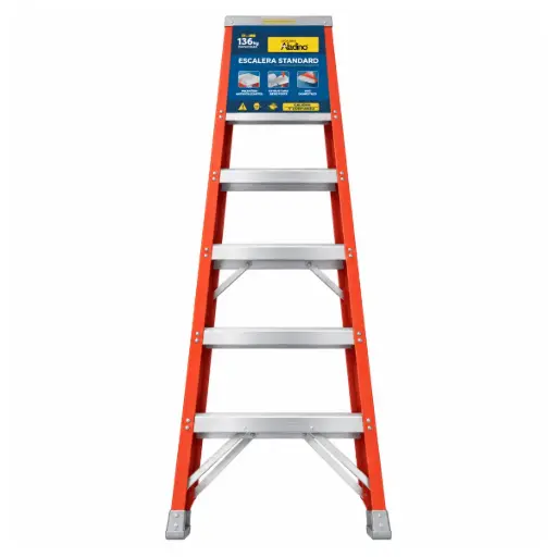 [ESC-ALA-F006] ESCALERA FIBRA DE VIDRIO INDUSTRIAL TIJERA 6 TRAMOS 180 X 50 CM CAP. 250 KG REF. F006 MARCA ALADINO