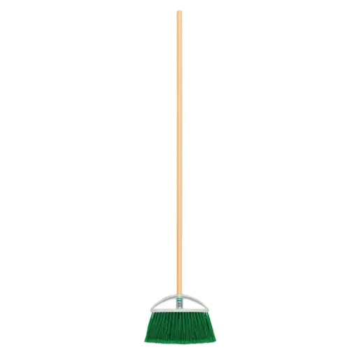 [ESC-KLI-57051] ESCOBA T/ABANICO CERDA SUAVE 21 X 23 X 4 CM C/ CABO MADERA (120 CM) ES-160A REF. 57051 MARCA KLINTEK
