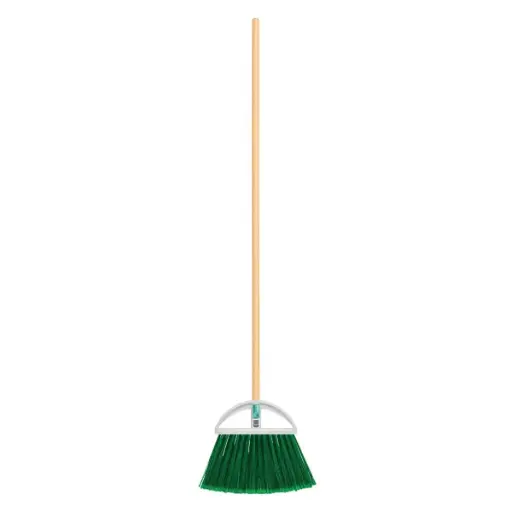 [ESC-KLI-57052] ESCOBA T/ABANICO GRANDE CERDA RIGIDA 27 X 24 X 4 CM C/CABO MADERA (120 CM) REF. 57052 MARCA KLINTEK