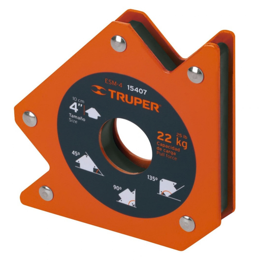 [ESC-TRU-15407] ESCUADRA MAGNETICA 4" X 22 KG MOD.ESM-4 REF. 15407 MARCA TRUPER