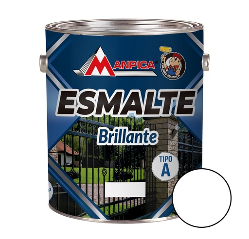 [ESM-MAN-SES-100-10] ESMALTE BRILLANTE PREMIUN TIPO A COLOR BLANCO 1 GL REF. SES-100-10 MARCA MANPICA