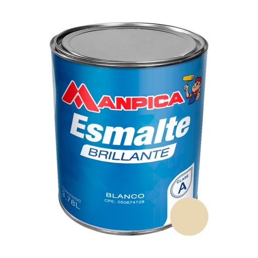 [ESM-MAN-SES-103-10] ESMALTE BRILLANTE PREMIUN TIPO A COLOR BLANCO OSTRA 1 GL REF. SES-103-10 MARCA MANPICA