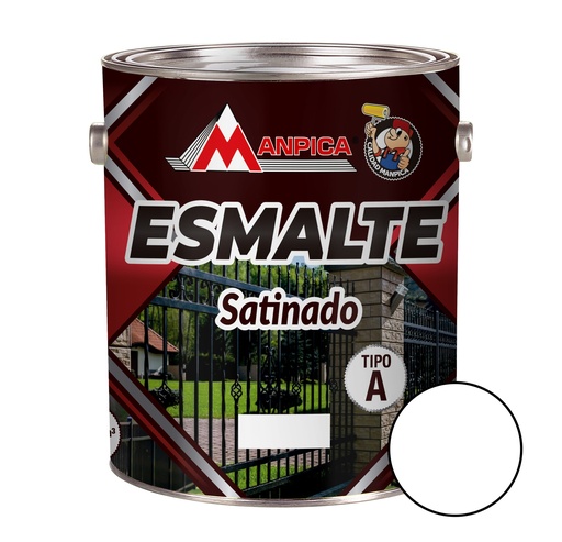 [ESM-MAN-SES-107-04] ESMALTE SATINADO PREMIUN TIPO A COLOR BLANCO 1/4 GL REF. SES-107-04 MARCA MANPICA