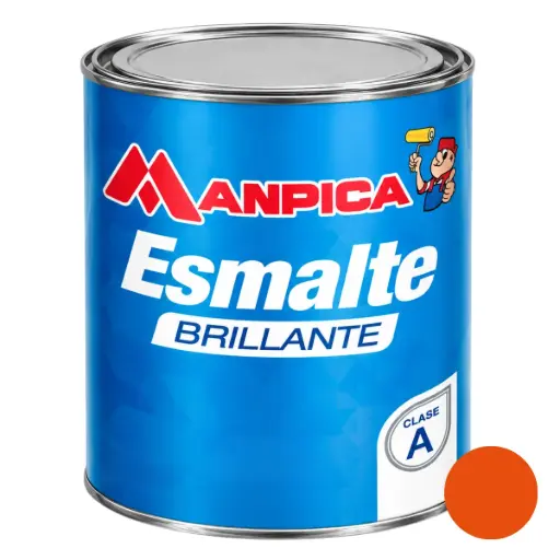 [ESM-MAN-SES-321-04] ESMALTE BRILLANTE PREMIUN TIPO A COLOR NARANJA 1/4 GL REF. SES-321-04 MARCA MANPICA