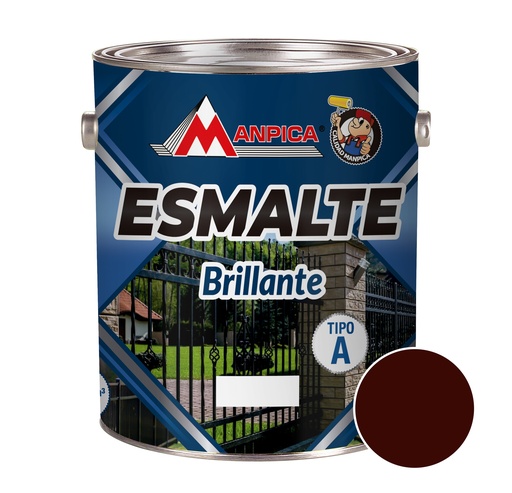 [ESM-MAN-SES-327-04] ESMALTE BRILLANTE PREMIUN TIPO A COLOR CAOBA CLARO 1/4 GL REF. SES-327-04 MARCA MANPICA