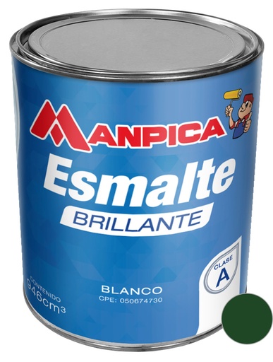 [ESM-MAN-SES-504-04] ESMALTE BRILLANTE PREMIUN TIPO A COLOR VERDE AMAZONAS 1/4 GL REF. SES-504-04 MARCA MANPICA
