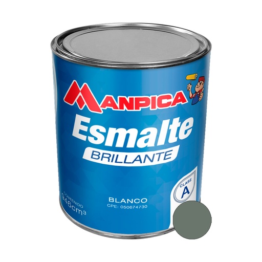 [ESM-MAN-SES-601-04] ESMALTE BRILLANTE PREMIUN TIPO A COLOR GRIS ACERO 1/4 GL REF. SES-601-04 MARCA MANPICA