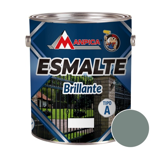 [ESM-MAN-SES-601-10] ESMALTE BRILLANTE PREMIUN TIPO A COLOR GRIS ACERO 1 GL REF. SES-601-10 MARCA MANPICA