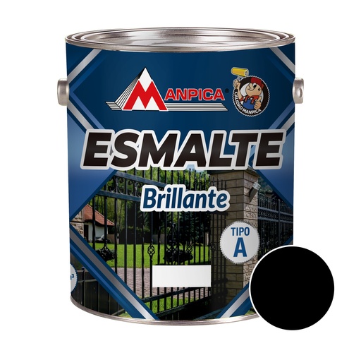 [ESM-MAN-SES-800-04] ESMALTE BRILLANTE PREMIUN TIPO A COLOR NEGRO 1/4 GL REF. SES-800-04 MARCA MANPICA
