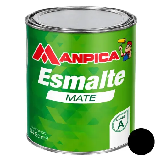 [ESM-MAN-SES-801-04] ESMALTE ( MATE ) PREMIUN TIPO A COLOR NEGRO 1/4 GL REF. SES-801-04 MARCA MANPICA