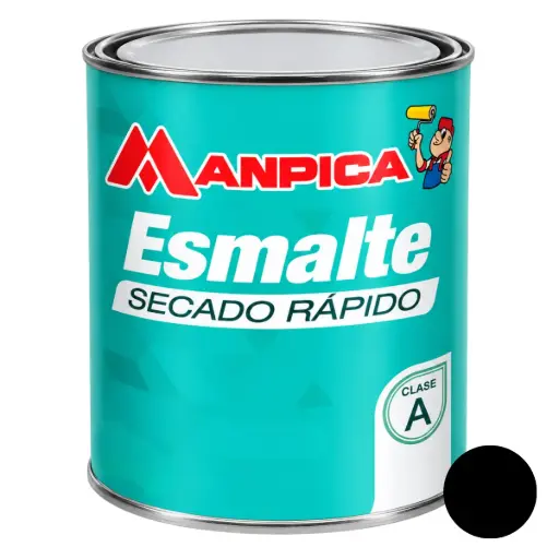 [ESM-MAN-SES-802-04] ESMALTE SINTETICO SECADO RAPIDO COLOR NEGRO 1/4 GL REF. SES-802-04 MARCA MANPICA